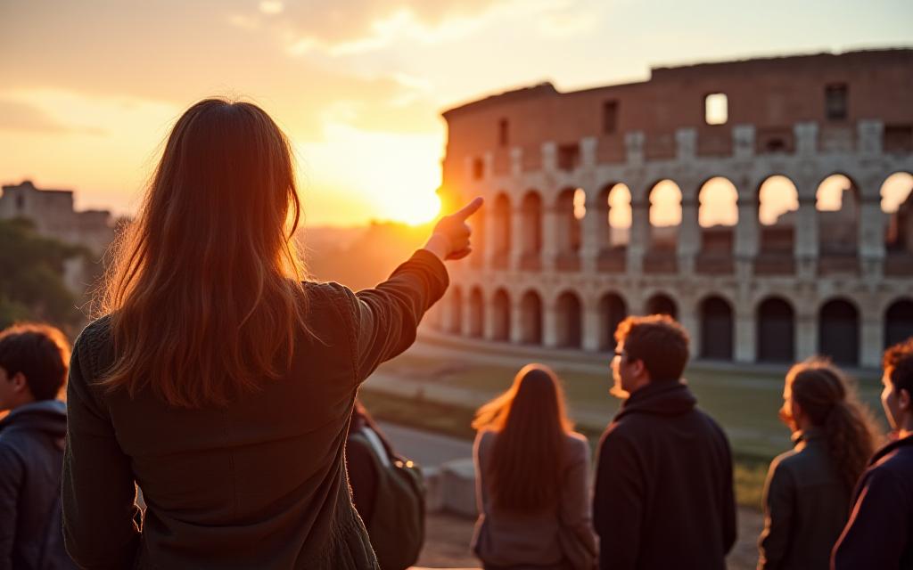 Colosseo al tramonto con guida turistica